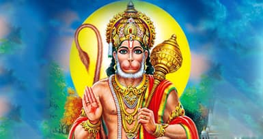 Lord Hanuman Controls Saturn with His Tail