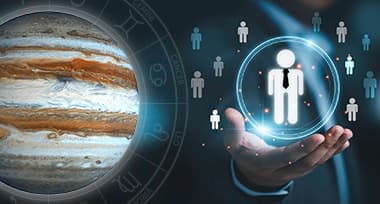 Can you provide information on which professions are linked with the planet Jupiter in astrology?