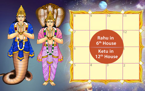 Mahapadma Kala Sarpa Dosha- Rahu in 6th House and Ketu in 12th House