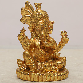 Energized 2.5 inch 5 Metal Raja Ganapati Statue