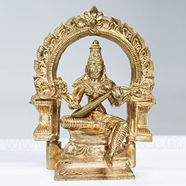 Five Metal 6 Inch Saraswati Statue