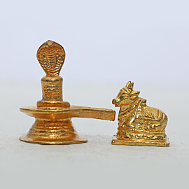 1.75-inch 5-Metal Nandi and Shiva Lingam 