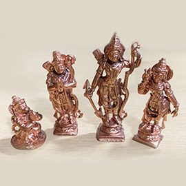 Energized 1.5 inch Rama Sita Lakshmana and Hanuman Statues Set