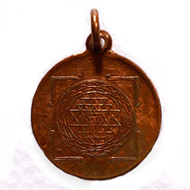 Lakshmi with Sri Chakra Yantra Copper Pendant