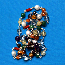54 Bead Mala Necklace with All the Gemstones Sacred to the 9 Planets