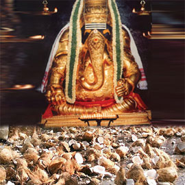 Ganesha Ritual: Smashing Sacrificial 108 Coconuts to Ganesha on 14th Moon for 3 Months