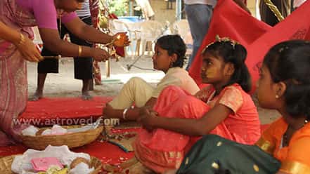 Kanya Pooja and Dress Donation to Girl Child on Durgashtami Day