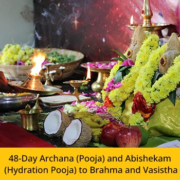 Golden Age Brahma & Vasistha Statue Installation Advanced Package