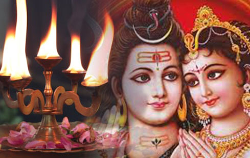 Archana and Abishekam to Shiva and Parvati