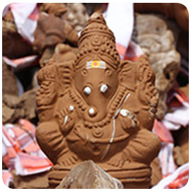 54 Karma Removing Clay Ganesha
