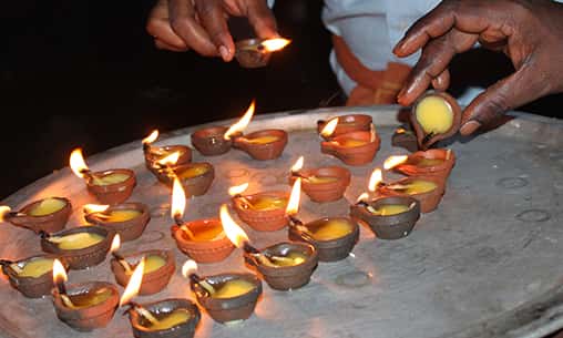 Lamp Lighting at Salvation Powerspot on Amavasya Day