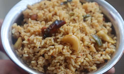 Puliogare (Tamarind Rice) Nivedhyam (Sacred Offering)