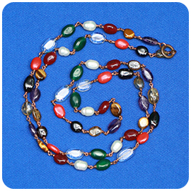 9 Planet (54 Gem Stones) mala with copper string