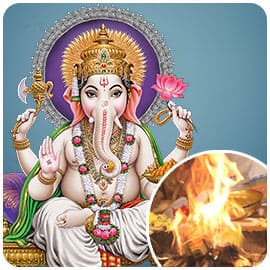 Individual Grand 5 Priest Maha Ganapati Fire Lab for Success Health and Overall Prosperity with 1008 Modakam Offering (On 4th Waning Moon or 14th Moon