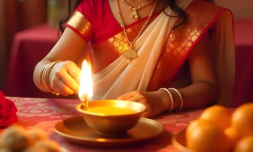 Ghee Lamp Lighting & Shatru Muttarukkal (Coconut Smashing to Eradicate Enemies) at Kerala Powerspot       