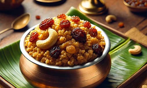 Offering Pongal Nivedhyam (Sacred Sweet Food Offering) at Chennai Powerspot