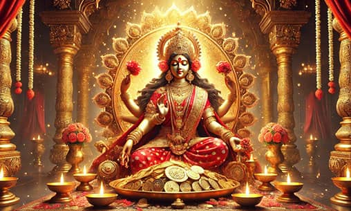 Installation & Pratishta (Infusion of Life) of Nava Dhanya Mahalakshmi Statue with Kum-Kum (Red Vermillion) and Swarna Archana (Pooja With Gold Coins) and Ayutha Nama Archana (10,000 Archana)
at Shreem Brzee Powerspot 