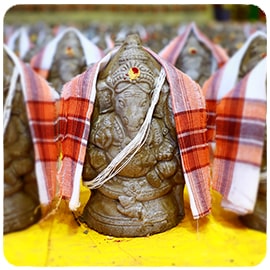 9-Inch Neem Ganesha Statue