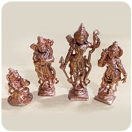 1.5-Inch Rama, Sita, Lakshmanan & Hanuman Statue Set