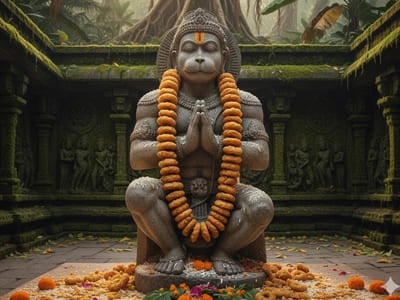 Vada Mala (Savory Dumpling Garland) to Hanuman at Kerala Powerspot