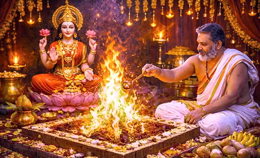 Individual Sri Suktam Fire Lab For Prosperity, Fortune & Abundance with Kanakadhara (Rain of Gold Hymn) Chanting*