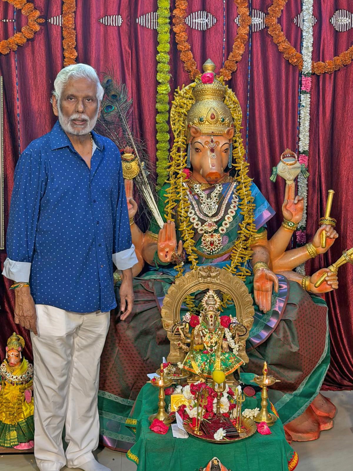 Dr. Pillai with Goddess Varahi