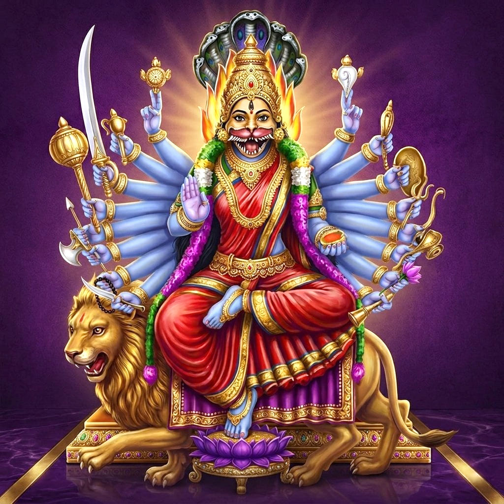 Goddess Pratyangira — Lion-Headed Supreme Protectress