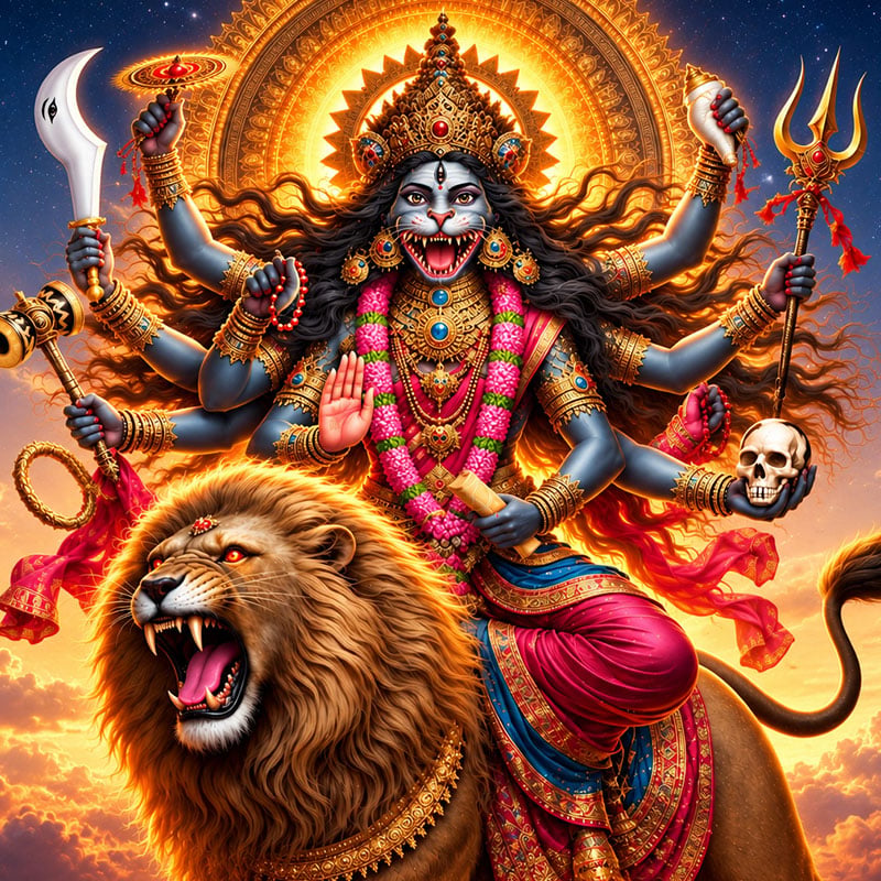 Goddess Pratyangira — Lion-Headed Supreme Protectress