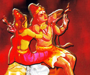 Shiva on horns of Nandi