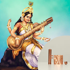 Saraswati Moola Mantra Energized Copper Amulet: 96 Days